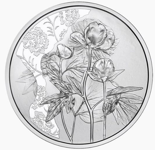 10 Euro Silber 2024 Pfingstrose hgh im Folder