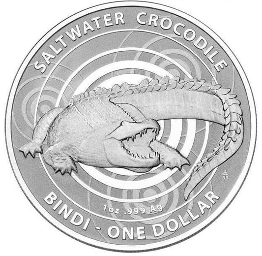 Silbermünze Australien Salzwasserkrokodil Bindi 2013