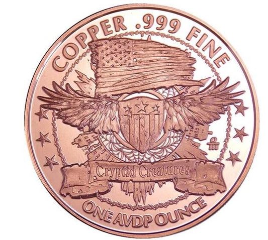 Cryptid Creatures Abominable Snowman 1 oz Kupfermedaille