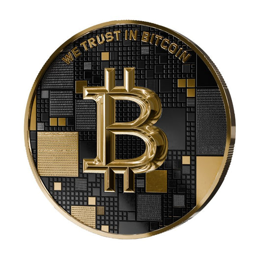 Satoshi Silver - #5 Dolphin Bitcoin Gold + Schwarzes Ruthenium im Holz Etui