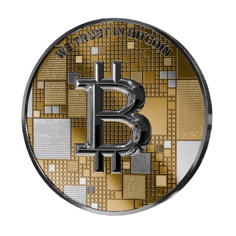 Satoshi Silver - #8 Humpback Bitcoin Gold + Weißes Platin + Schwarzes Ruthenium