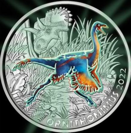 3 Euro Dinotaler 2022 Ornithomimus velox Super Saurier