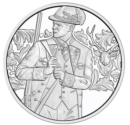 10 Euro Silbermünze Anpirschen Horn HGH Österreich