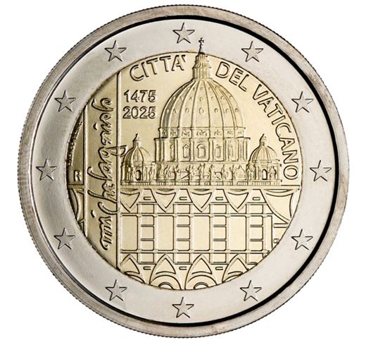 Vatikan 2 Euro 2025 Michelangelo 550. Geburtstag im Folder