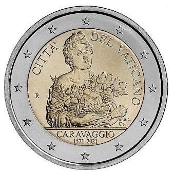 Vatikan 2 Euro 2021 Caravaggio Gedenkmünze