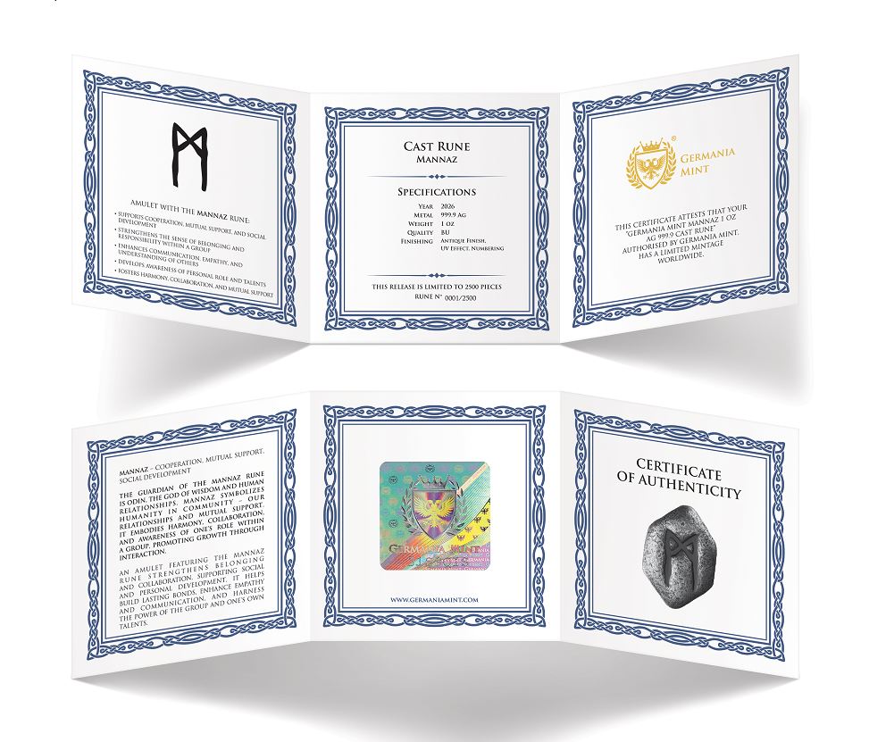 Mannaz Rune 2025 Silber 1 oz Germania Mint
