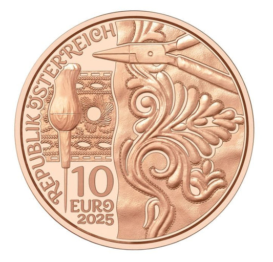 10 Euro Kupfer 2025 „Aufbrezeln - Leder"