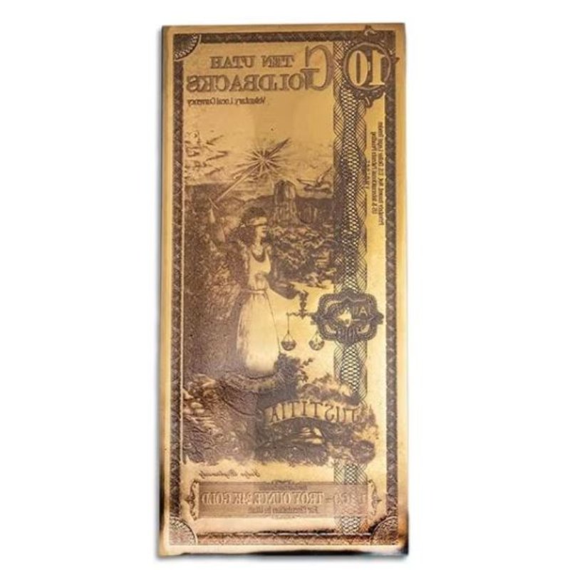 Utah 10 Goldbacks Goldnote 1/100 oz