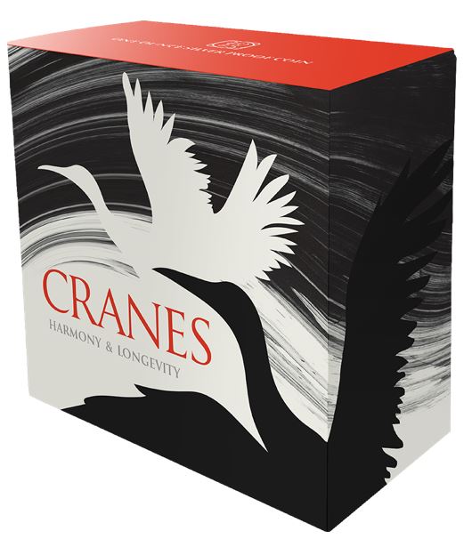 Niue Kraniche 2025 1 oz Silber Polierte Platte teilvergoldet