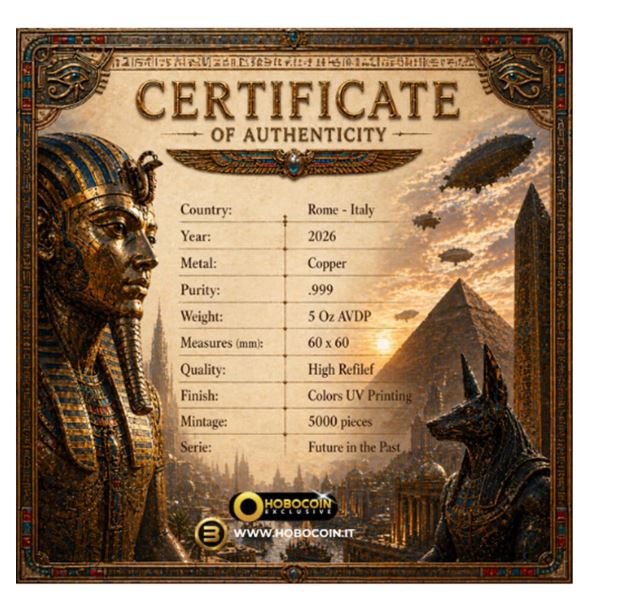 Tutankhamun Cyber Pharao 2026 Kupferprägung 5 oz