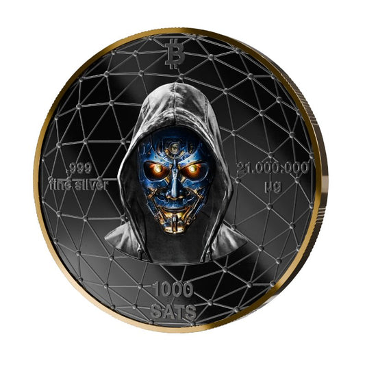 Satoshi Silver - #5 Dolphin Bitcoin Gold + Schwarzes Ruthenium in ApoPAXX