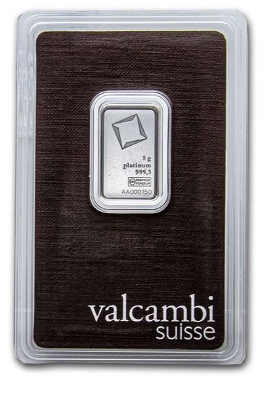 Schweiz - 5 Gramm Valcambi Platin Barren