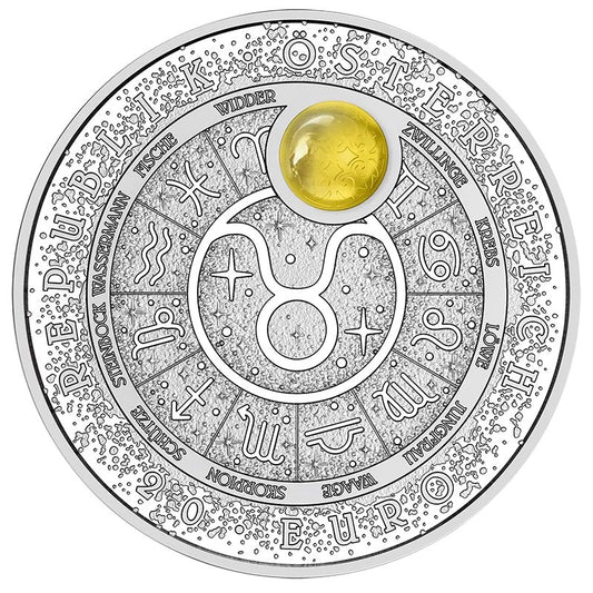 20 Euro Silbermünze Sternzeichen Stier Proof Österreich Ag 925