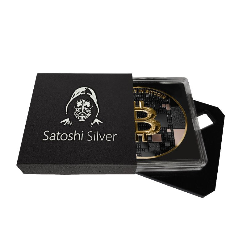 Satoshi Silver - #6 Shark Bitcoin Schwarzes Platin + Rotgold + Gold in ApoPAXX