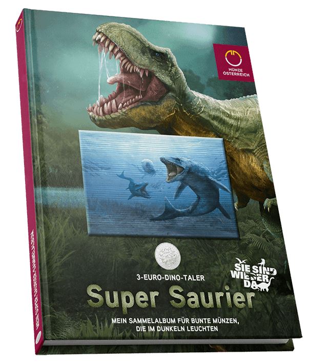 3€ Dinotaler 2019 - 2022 alle Ausgaben im Album - Edelmetalle Koitz GnbR