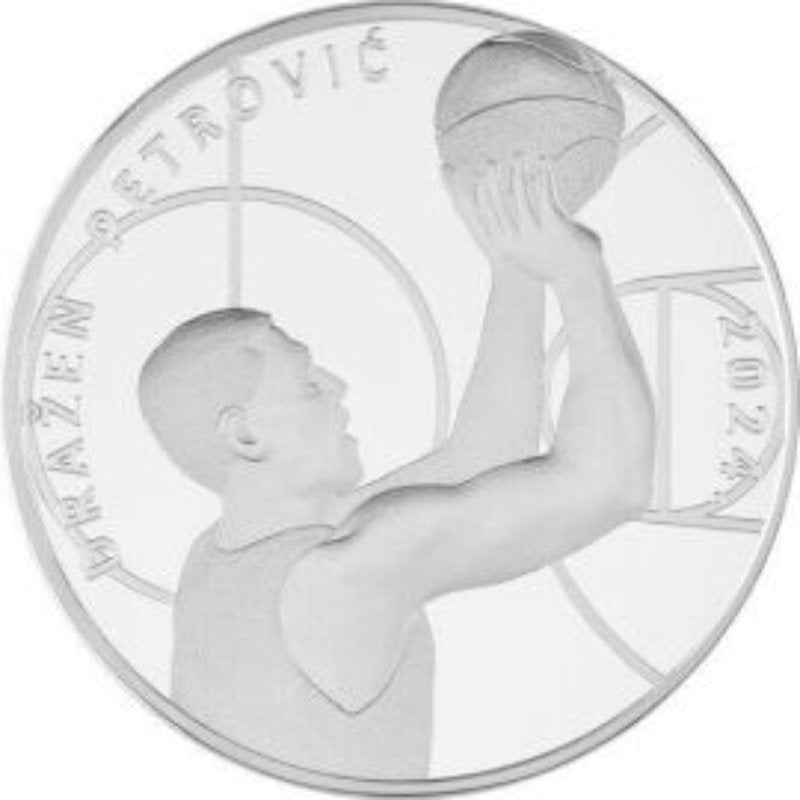 Kroatien 2024 Dražen Petrović 4 Euro 1 oz Silber PP in Originalverpackung mit Zertifikat
