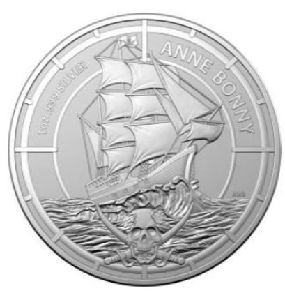 Solomon Islands 2 Dollars 2021 Pirates Queens Anne Bonny Silbermünze in Kapsel
