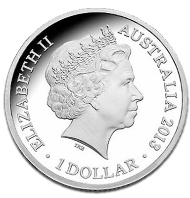 Australien 1 Dollar Silbermünze Bindi 2013 Salzwasserkrokodil PP
