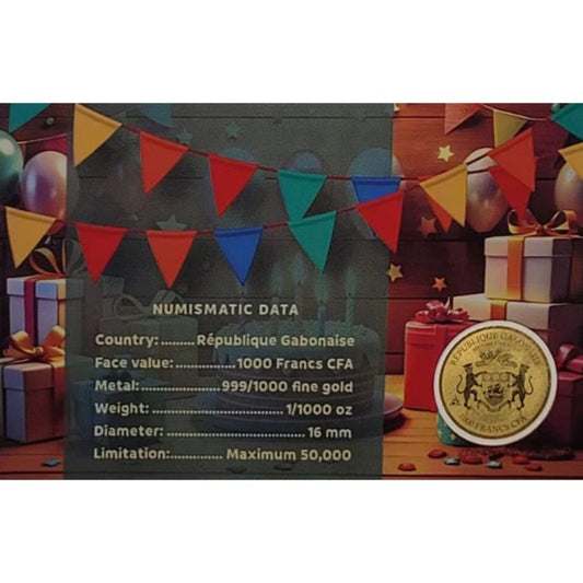 Gabun - Goldmünze Geburtstag 1/1000 oz