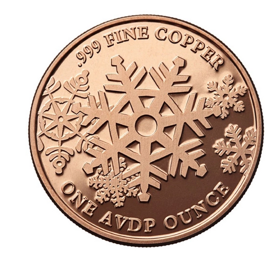 Merry Christmas Santa Fireplace 1 oz Kupfermedaille