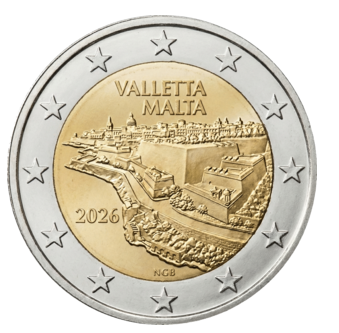 Malta 2 Euro 2026 Valletta Stadtmauer Münze