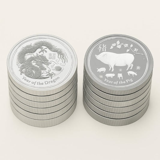 Australien - 10 Stück 2oz Lunar II Pferd und Schlange
