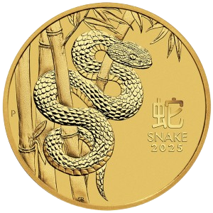 1/10 oz Goldmünze Australien 2025 „Year of the Snake“ – Lunar-Serie Perth Mint