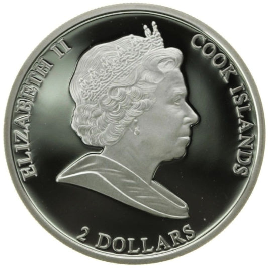 Gedenkmünze Cook Islands 2011 Lech Kaczyński 1/2 oz Silber coloriert Proof in Kapsel