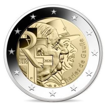 Frankreich 2€ 2020 - Charles de Gaulles - Edelmetalle Koitz GnbR