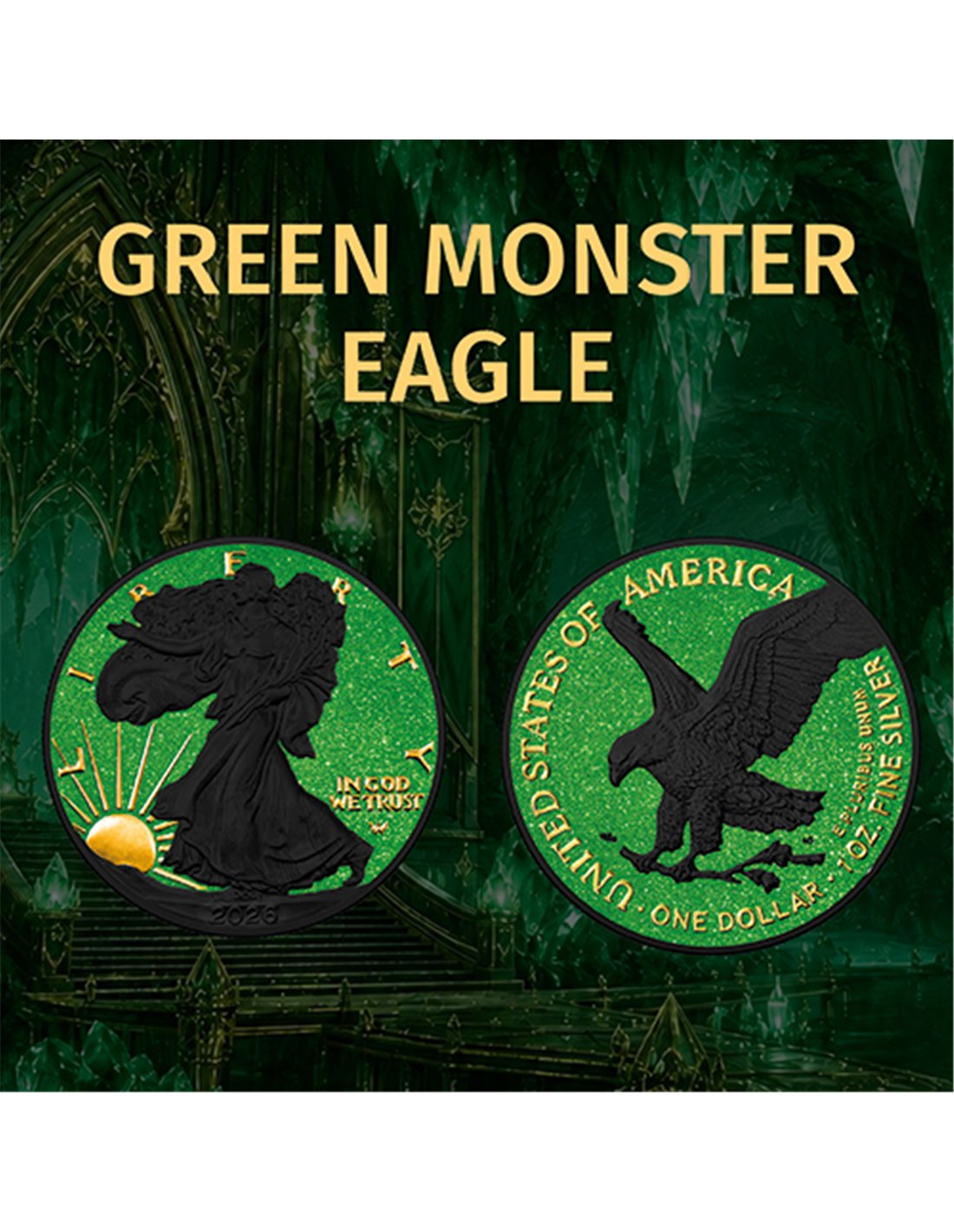 USA - Silver Eagle Green Monster 2026