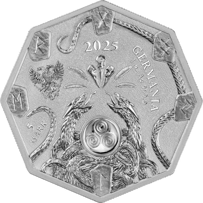 Herbalist 2025 Silbermünze – Germania Mint Witchcraft Serie mit Heilerin und Ratatosk.