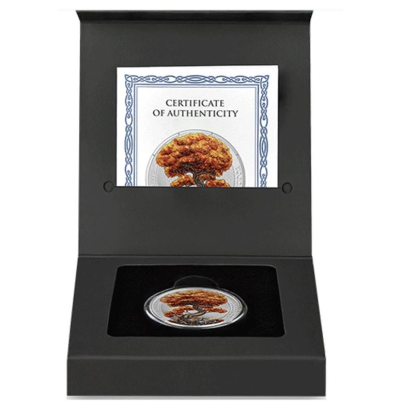 Yggdrasil Herbst 2025 – 1 oz Silbermünze mit herbstlicher Metallic-Veredelung in Kapsel und Box