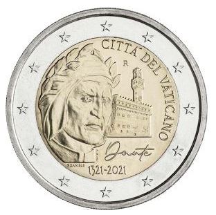 Vatikan 2€ 2021 - Dante Alighieri - Edelmetalle Koitz GnbR