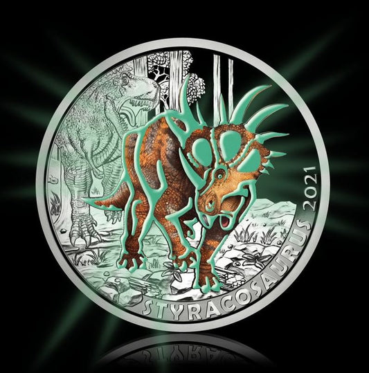 3 Euro Dinotaler 2021 - Styracosaurus #8 - Edelmetalle Koitz GnbR