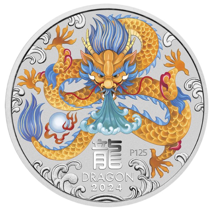 Australien - Lunar III Drache 2oz 2024 Color - Edelmetalle Koitz GnbR