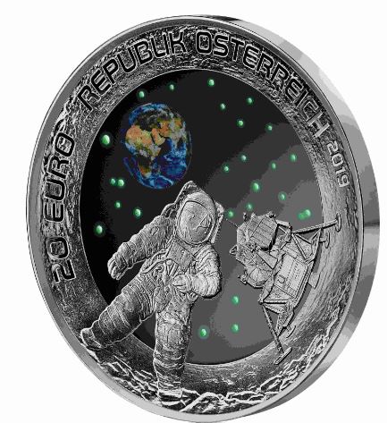 Österreich 20€ PP - Mondlandung 2019 - Edelmetalle Koitz GnbR