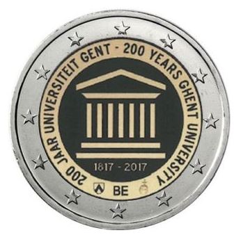 Belgien 2€ 2017 - UNI Gent CC Frankreich - Edelmetalle Koitz GnbR