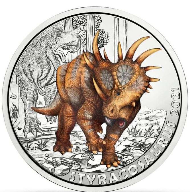 3 Euro Dinotaler 2021 - Styracosaurus #8