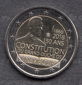 Luxemburg 2€ 2018 - 150 Jahre Verfassung - Edelmetalle Koitz GnbR