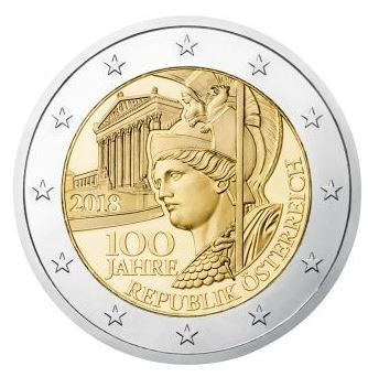 Österreich 2€ 2018 - 100 Jahre Republik - Edelmetalle Koitz GnbR