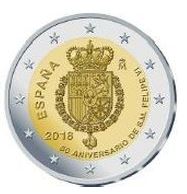 Spanien 2€ 2018 - Geburtstag König Felipe VI - Edelmetalle Koitz GnbR