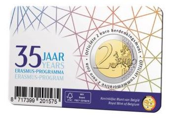 Belgien 2€ 2022 - Erasmus Programm CC FR