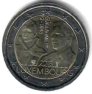 Luxemburg 2€ 2018 - 175. Todestag Guillaume I. - Edelmetalle Koitz GnbR