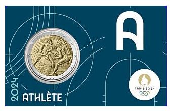 Frankreich 2€ 2024 - Olympia 2024 CC blau - Edelmetalle Koitz GnbR