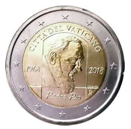 Vatikan 2€ 2018 - Pater Pio - Edelmetalle Koitz GnbR