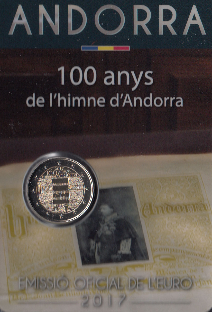 Andorra 2€ 2017 - 100 J.Nationalhymne - Edelmetalle Koitz GnbR