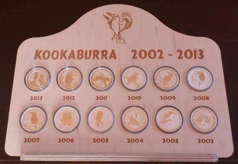 Münzenständer aus Holz - Kookaburra 2002-2013