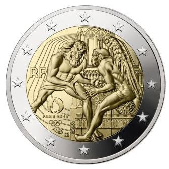 Frankreich 2€ 2024 - Olympia 2024 CC grün - Edelmetalle Koitz GnbR