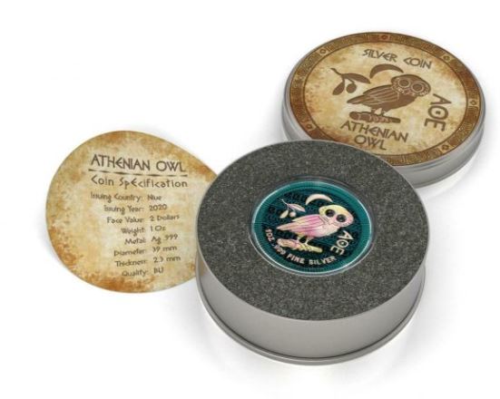 Niue - Athenische Eule 2020 Black Eyes - Edelmetalle Koitz GnbR