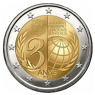 Andorra 2€ 2023 - 30 Jahre Mitglied der UNO - Edelmetalle Koitz GnbR